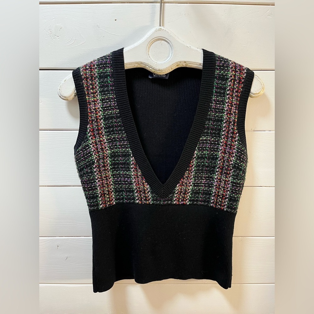 ORWELL Black Tweed Knit Vest Size 8